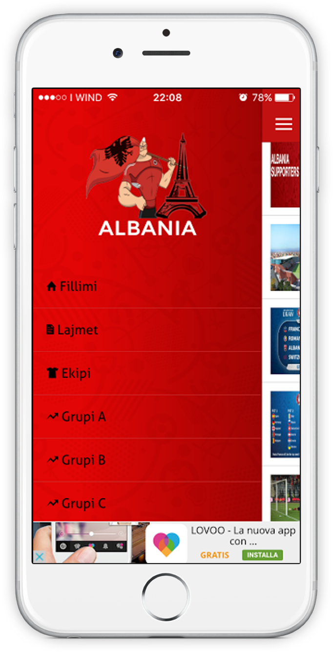 Screenshot of Albania in Euro 2016